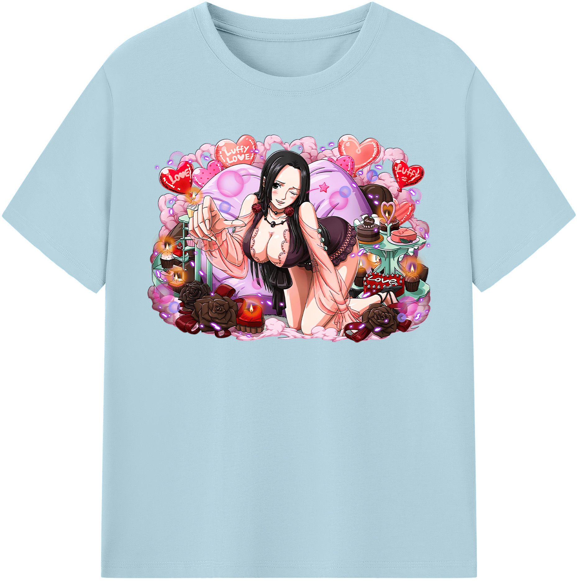 ワンピース ボア・ハンコック ONE PIECE Boa·Hancock 綿100％半袖Tシャツ（フロントプリント）